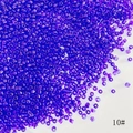Perles de rocaille 2mm violet foncé transparent pour bijoux DIY, finition couleur 10# - 50g (environ 3300 pièces) / Violet Foncé (10#)