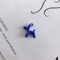 Macro view of a dark blue abstract balloon dog earring pendant with charming text background - Dark Blue (6#)