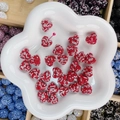 Perles intercalaires rouges en forme de cœur avec strass pour bijoux DIY - Forme de Cœur / 15x14x10mm / Rouge et Blanc Ciel Étoilé
