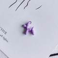 Vibrant purple balloon dog charm pendant in polished alloy for DIY jewelry - Purple (11#)