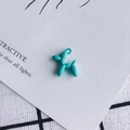 Sky blue balloon dog alloy pendant for DIY earrings and creative jewelry making - Cyan Blue