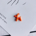 Vibrant orange balloon dog pendant with a glossy finish for DIY earring making - Bright Orange (12#)