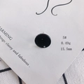 Black round acrylic stud earring with fine glitter texture and 15.5mm diameter - 5# Black Glitter