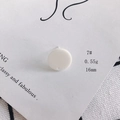 White 16mm circular acrylic earring component with hole for DIY jewelry making - 7# White Matte