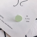 Light green matte acrylic round stud earring accessory for DIY jewelry, 16mm diameter - 8# Light Green Matte