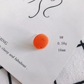 Orange 16mm matte acrylic round pendant charm for DIY earring and jewelry making - 9# Orange Matte