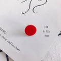 Matte red circular acrylic earring stud DIY component, 16mm diameter round charm - 12# Red Matte