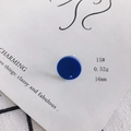 16mm dark blue round acrylic earring stud component with matte finish for DIY jewelry - 15# Dark Blue Matte