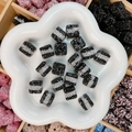 Perles cubes strass étincelantes à rayures noires et blanches pour création bijoux DIY - Cube / 14mm-15mm / Rayure Noir et Blanc