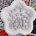 Perles cœur en strass AB scintillants pour la création de bijoux et accessoires DIY - Cœur / 15x14x10mm / Blanc AB
