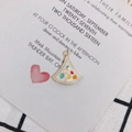 Close-up of golden fan-shaped alloy pendant with colorful enamel dots and jump ring - White Base Colorful Polka Dot Fan (9#)