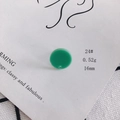 Dark green 16mm round acrylic DIY earring pendant with hole on display card - 24# Dark Green 2