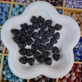Perles en forme de cœur noir avec strass pour bijoux DIY et accessoires faits main - Cœur / 15x14x10mm / Noir