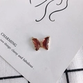 Detail of wine red crystal butterfly pendant with gold frame and crystals for DIY jewelry - Wine Red (4#)