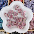 Perle cœur rose avec strass brillants pour la création de bijoux DIY artisanat - Cœur / 24x19x13mm / Pavé Rose Rouge AB