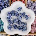 Perle d'espacement coeur bleu foncé avec strass irisés pour la création de bijoux DIY - Cœur / 24x19x13mm / Pavé Bleu Royal AB