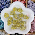 Perles en forme de cœur avec strass jaunes pour la fabrication de bijoux DIY - Cœur / 24x19x13mm / Pavé Jaune AB