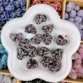 Perles d'espacement en forme de cœur avec strass brillants en violet et couleurs variées - Cœur / 24x19x13mm / Pavé Violet Foncé AB