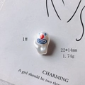 Perla barocca acrilica viso da clown 22x14mm per creazione gioielli fai da te - Stile Espressione di Pagliaccio Perla Irregolare (1#)
