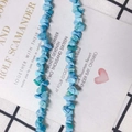 Nahaufnahme von unregelmäßigen himmelblauen Natursteinperlen für DIY-Schmuck und Basteln - Himmelblauer Stil(9#)