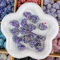 Pendentif coeur strass violet fait main pour bijoux DIY et accessoires cheveux - Cœur / 24x19x13mm / Pavé Violet Profond AB