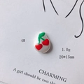 Dettaglio del ciondolo in acrilico a forma di pera con ciliegie, 20x15mm e peso 1g - Stile Motivo a Ciliegia a Forma di Pera (4#)