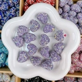 Patchs en strass violets clairs en forme de cœur pour bijoux et accessoires DIY - Cœur / 24x19x13mm / Pavé Violet Clair AB