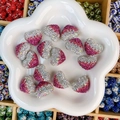 Perles en forme de cœur avec strass dégradés roses pour la création de bijoux DIY - Cœur / 24x19x14mm / Dégradé Rose Rouge