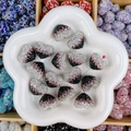Perles strass en forme de cœur dégradé pour la création de bijoux DIY à la main - Cœur / 24x19x13mm / Dégradé Noir Rose Blanc