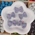 Pendentifs nœuds violets scintillants pour bijoux DIY et accessoires cheveux - Nœud / 38x28x11mm / Violet