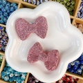 Nœuds en strass rose pour accessoires de bijoux et décorations de loisirs créatifs - Gros Nœud Blanc / 59x41x17mm / Rose