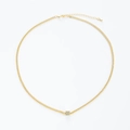 Collana Hip Hop con ciondolo quadrato placcato oro e catena regolabile su sfondo bianco - Catena con Pendente a Cubo Dorata (Stile C)