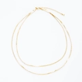 Dettaglio collana a doppio strato placcata oro 14K con chiusura a moschettone e catenella - Catena a Serpente Dorata a Doppio Strato (Stile A)
