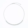 Collana minimalista a catena serpente d'argento con cubetti e chiusura regolabile - Catena a Serpente a Cubo Argentata (Stile B)