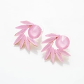 Elegante goldene Ohrringe mit strahlenden rosa Kristallen und Marquise-Schliff - Fuchsia