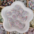 Perles ovales en strass rose clair étincelant pour la création de bijoux DIY et accessoires - Oval Shell Style / 21x26x13mm / Blanc Rose