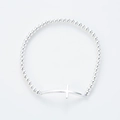 Pulsera minimalista de cuentas plateadas con dije de cruz horizontal para hombres y mujeres - Cruz Plateada