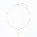 Minimalist silver snake chain necklace with a colorful drifting bottle glass pendant - Stainless Steel White