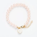 Rosa Perlenarmband mit goldenem Löwe-Sternzeichen-Anhänger und verstellbarer Kette - Löwe (D24)