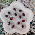Perles de strass étincelantes rouge foncé en forme de poire pour bijoux DIY - Larme / 25x18x11mm / Rouge