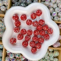Perles disco pavées de cristaux rouges pour la création de bijoux DIY et bracelets - Rond / 16mm / Rouge AB Ciel Étoilé