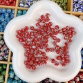 Perles boule disco strass rouge vif pour la fabrication de bijoux faits à la main - Style Rond Ciel Étoilé / 8mm / Rouge