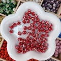 Perle boule disco rouge scintillante avec strass pour bijoux DIY et artisanat - Style Rond Ciel Étoilé / 10mm / Rouge
