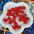 Perles disco 12mm rouges avec strass brillants pour la création de bijoux DIY - Rond / 16mm / Rouge