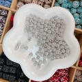 Perles en argile avec strass argentés pour la création de bijoux DIY et artisanat - Rond / 8mm / Blanc