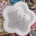 Perles disco en cristal AB de couleurs variées pour la création de bijoux DIY - Rond / 8mm / Blanc AB