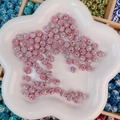 Perles roses en strass pour bijoux DIY dans une boîte de rangement en bois - Style Rond Ciel Étoilé / 8mm / Rose AB Ciel Étoilé