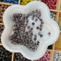Perles Shamballa violettes scintillantes avec cristaux pour la création de bijoux - Style Rond Ciel Étoilé / 8mm / Violet Foncé Ciel Étoilé