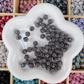 Perles rondes en cristal gris fusil scintillant pour la création de bijoux DIY - Rond / 10mm / Métal canon