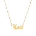 Detail van de 18K vergulde titanium Leeuw sterrenbeeld hanger ketting met vintage font - Leeuw